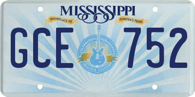 MS license plate GCE752