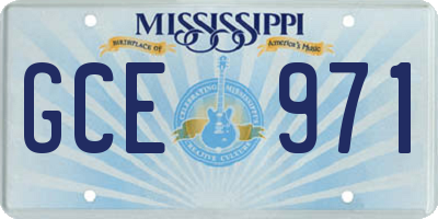 MS license plate GCE971