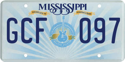 MS license plate GCF097