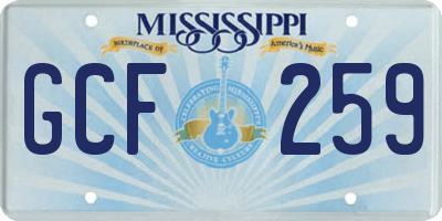 MS license plate GCF259