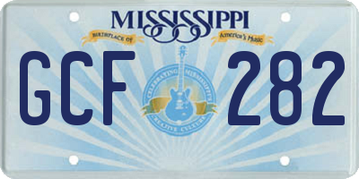 MS license plate GCF282