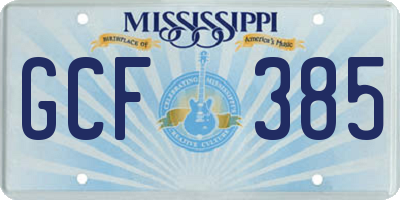 MS license plate GCF385