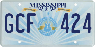 MS license plate GCF424