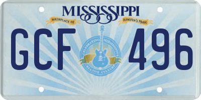 MS license plate GCF496