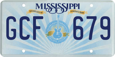 MS license plate GCF679