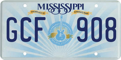 MS license plate GCF908