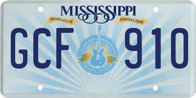 MS license plate GCF910