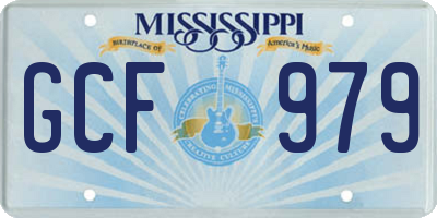 MS license plate GCF979