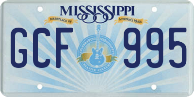 MS license plate GCF995