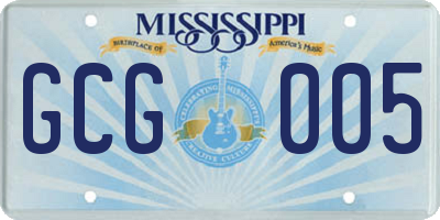 MS license plate GCG005