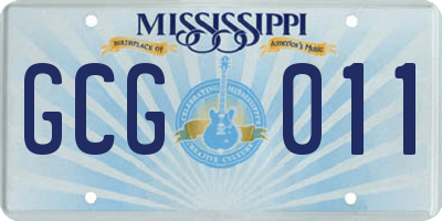 MS license plate GCG011
