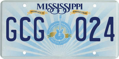MS license plate GCG024