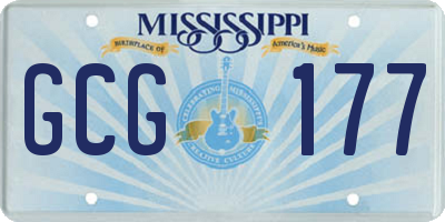 MS license plate GCG177