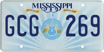 MS license plate GCG269