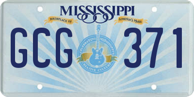 MS license plate GCG371