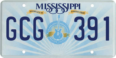 MS license plate GCG391