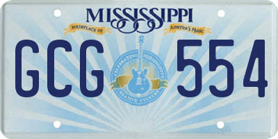 MS license plate GCG554
