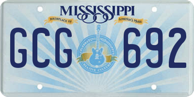 MS license plate GCG692