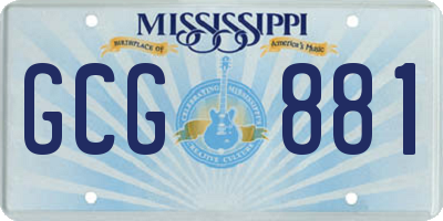 MS license plate GCG881