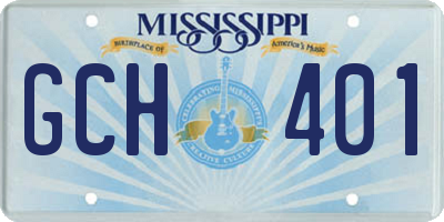 MS license plate GCH401