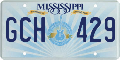MS license plate GCH429