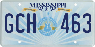 MS license plate GCH463