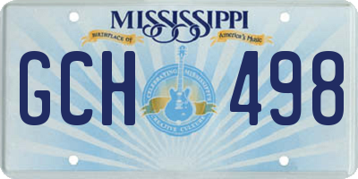 MS license plate GCH498