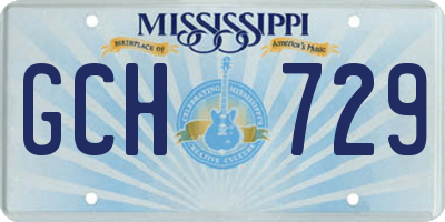 MS license plate GCH729