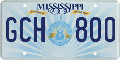 MS license plate GCH800