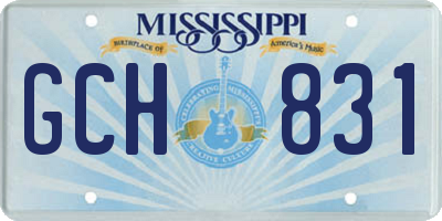 MS license plate GCH831