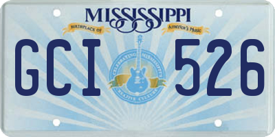 MS license plate GCI526