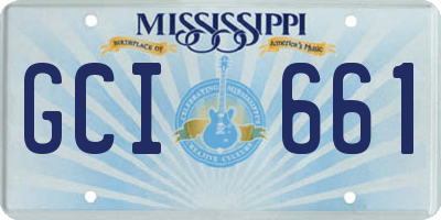 MS license plate GCI661