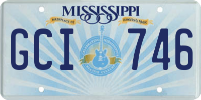 MS license plate GCI746