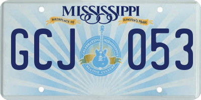 MS license plate GCJ053