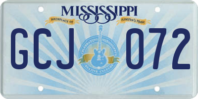 MS license plate GCJ072
