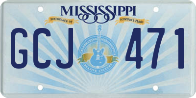 MS license plate GCJ471