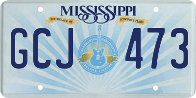 MS license plate GCJ473