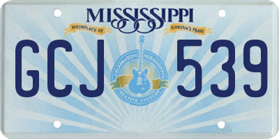 MS license plate GCJ539