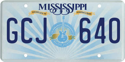 MS license plate GCJ640