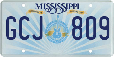 MS license plate GCJ809