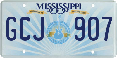 MS license plate GCJ907