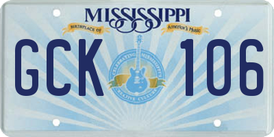 MS license plate GCK106