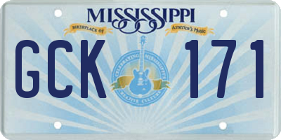 MS license plate GCK171