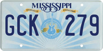 MS license plate GCK279