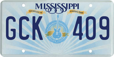 MS license plate GCK409