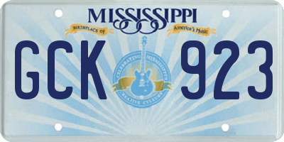MS license plate GCK923