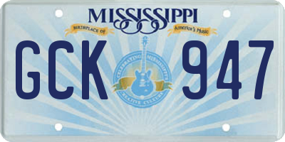 MS license plate GCK947