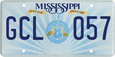 MS license plate GCL057