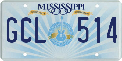 MS license plate GCL514