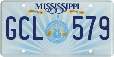 MS license plate GCL579